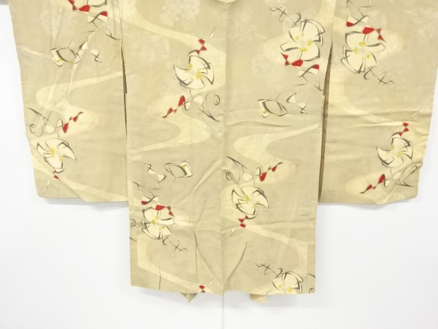 アンティーク　紋錦紗抽象花模様長羽織
